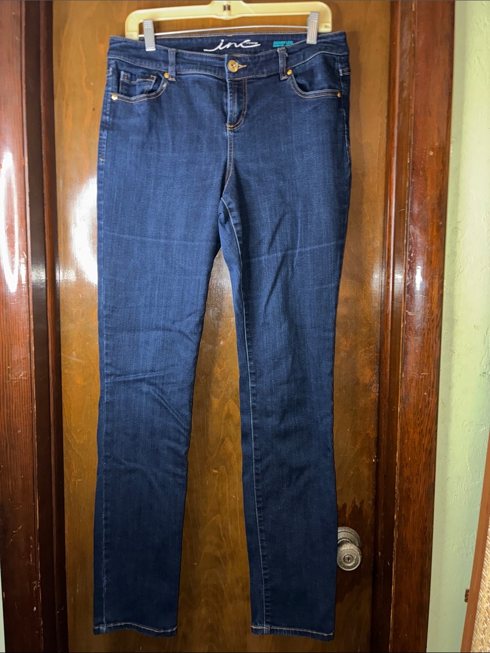 INC International Concepts Women's Dark Indigo Skinny Jeans